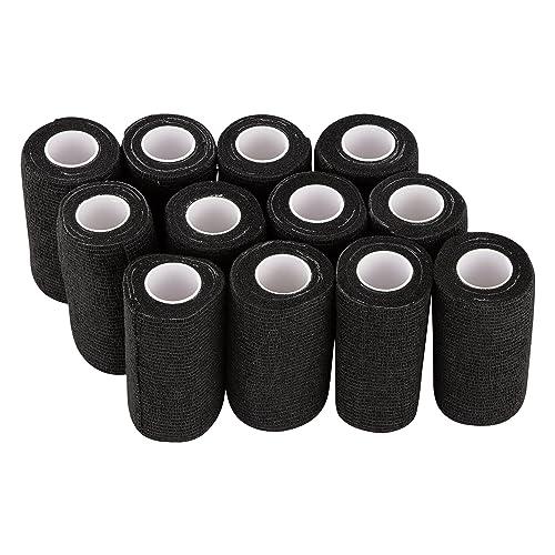 Garza Autoadesiva Coesiva Nera 10cm x 4.5m - 12 Rotoli