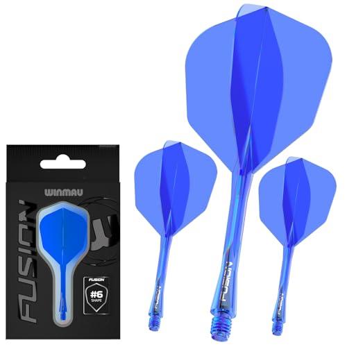 WINMAU Freccette Fusion - Sistema Integrato Aletta e Asta - No.6 Blu - Media Lunghezza