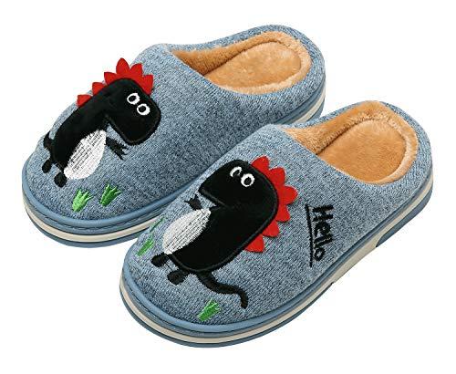 INMINPIN Pantofole Dinosauro Bambini Invernali Blu 33/34