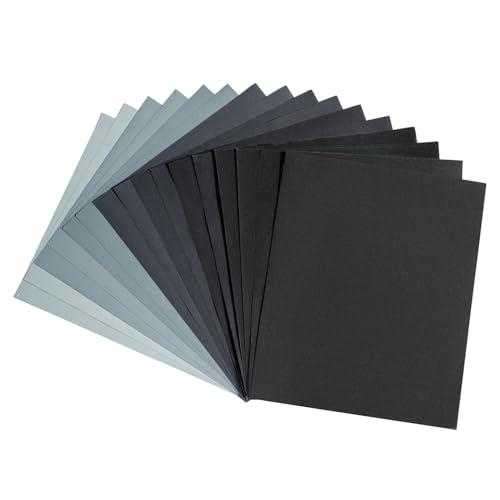 Set di Carta Vetrata Assortita, Grane da 800 a 5000, 16 Fogli