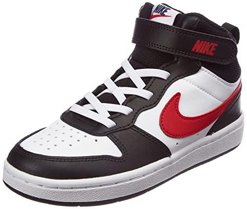 Nike Court Borough Mid 2 (PS) Sneaker Unisex-Bambini Nera, Bianca e Rossa