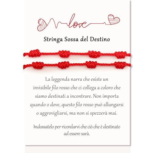 XIANGLONGY 2 Pezzi Braccialetti Filo Rosso del Destino - Amuleto di Protezione Unisex