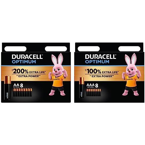 Duracell Batterie Optimum AA+AAA (Confezione da 16) - Alkaline 1.5V - Fino al 100% di extra durata - Soddisfano i requisiti dei dispositivi moderni - 0% Plastica nel pacco - LR6/LR03 MN1500/MN2400