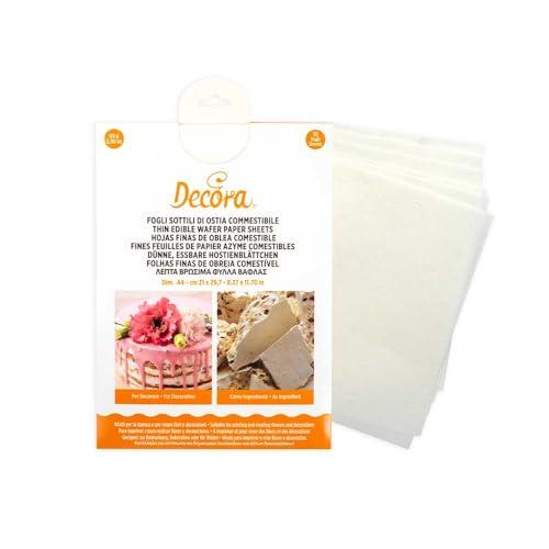 Decora 0321128 Confezione da 10 Fogli Ostia Formato A4 Sottili New