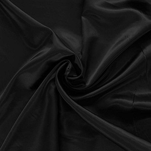 Raso Satinato al Metraggio per Cucito Creativo h. 150 cm - Nero