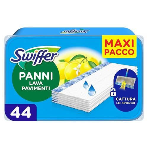 Swiffer Wet Lavapavimenti Limone, 44 Panni Umidi