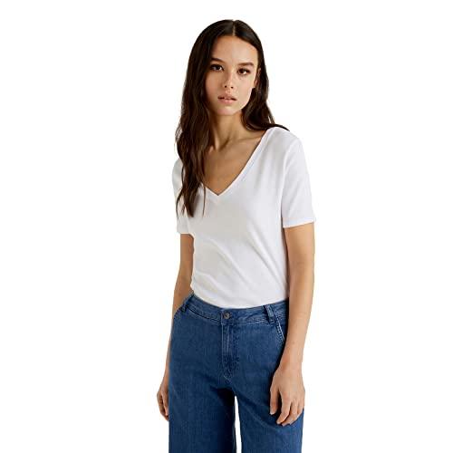 United Colors of Benetton Maglietta Donna Bianco Ottico