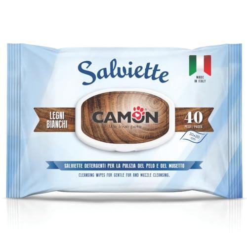 CAMON Salviette Detergenti Legni Bianchi per Cani e Gatti