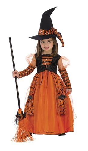 Costume da Strega Brillante per Bambina Rubies - Arancione, Taglia S (3-4 anni)