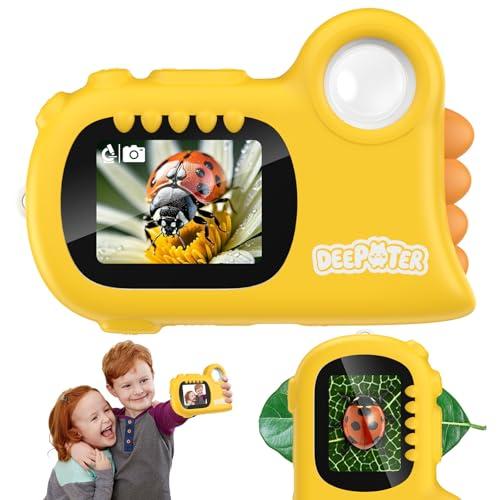Microscopio Digitale 2 in 1 per Bambini Deepoter 1000X, Giallo