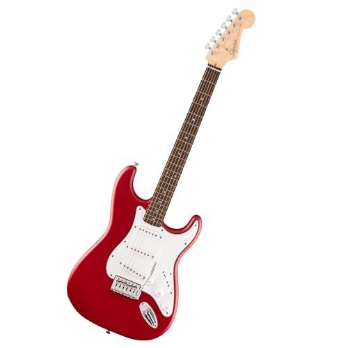 Fender Squier Debut Series Stratocaster Chitarra Elettrica, Chitarra per Principianti, con garanzia di 2 anni, Raso Rosso Dakota