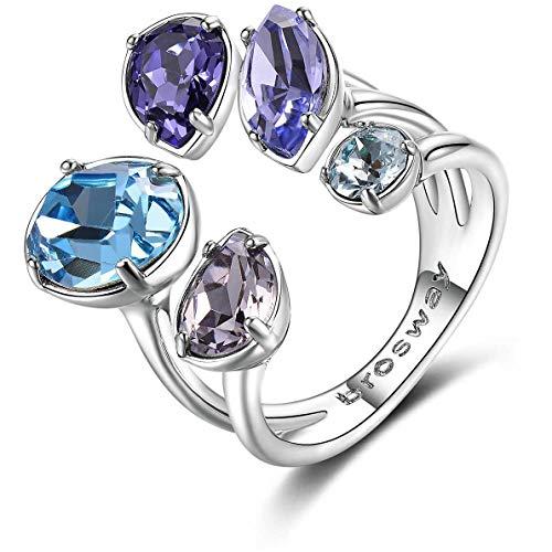 Anello Brosway Affinity in Ottone Rodiato con Cristalli - Misura 10