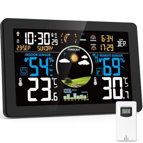 Stazione Meteo Wireless con Sensore Esterno e Display a Colori