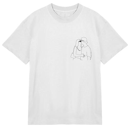 T-shirt Oversize Ricamata Personalizzata con Ritratto Stilizzato