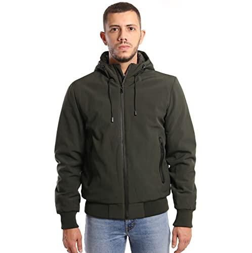 Giacca Uomo Invernale Softshell Impermeabile Antivento con Cappuccio TONY BACKER