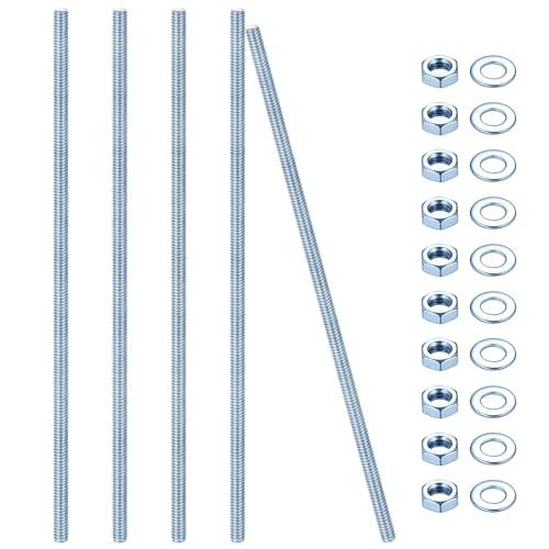 Barra Filettata M10 x 300mm con Dadi e Rondelle - Set da 5 Pezzi