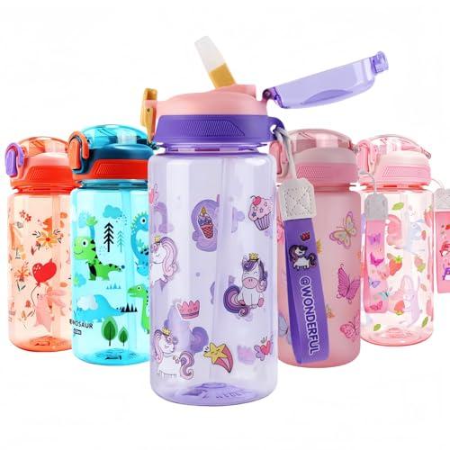 MHwan Borraccia Bambini 600ml - Robusta, Infrangibile e a Prova di Perdite