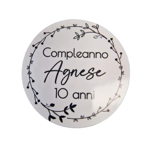 ArtigianeriA - Set di 20 (o più) Adesivi Glossy Personalizzati per Bomboniere fai da te