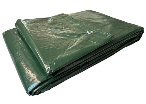 Telo Telone Occhiellato Antistrappo Impermeabile per Coperture Polietilene Multiuso (6x10 metri, Verde 120 gr/mq)