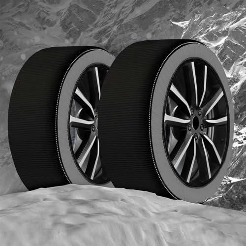 CARALL Calze da Neve Omologate Italia, Colore Nero, Misura L, Catene Da Neve Tessili (Nero,L)
