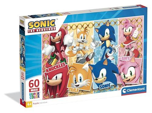 Clementoni - Puzzle per Bambini 60 Pezzi Supercolor, Sonic