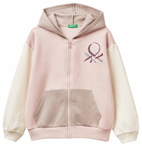 United Colors of Benetton Giacca con Cappuccio Bambina Multicolor