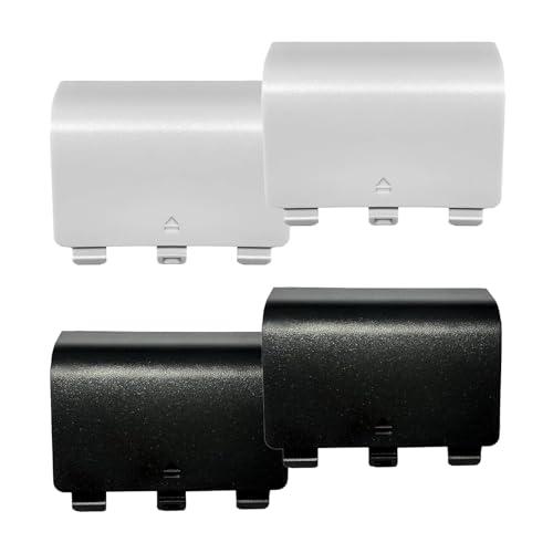 4 Pezzi Copertura Posteriore per Batteria per Controller Xbox Series X/S, Portello di Sostituzione per Batteria, Compatibile con Xbox Series X/S, NON per Xbox One & One X/S (Nero)