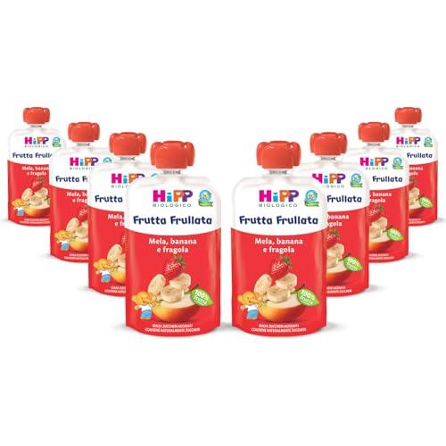 HiPP - Frutta Frullata Bio Mela Banana Fragola, 8x90g