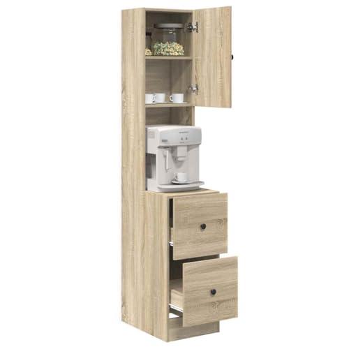 vidaXL Mobile da cucina Beige 35 x 50 x 180 cm Legno multistrato, Armadio da cucina elegante, design rettangolare, mobile resistente in legno, unità funzionale con ripiani