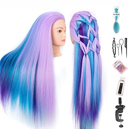 Testa per Parrucchieri FEIYANJF - 26 Pollici, Capelli Sintetici Premium con Accessori