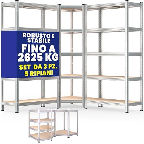 Scaffale Angolare Monzana® in Metallo con 15 Ripiani