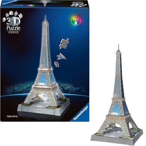 Ravensburger - Puzzle 3D Iconics Torre Eiffel LED