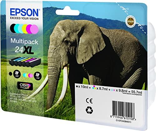 Epson 24 Elefante Claria Photo HD XL - Cartucce Inchiostro per Fotografie Ottimali