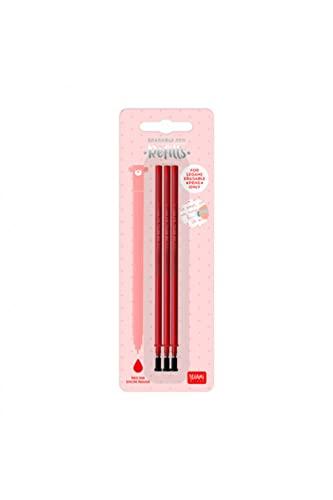 Legami - Refill per Penna Gel Cancellabile, Set 3 Pezzi, Inchiostro Termosensibile Rosso, Punta 0,7 mm