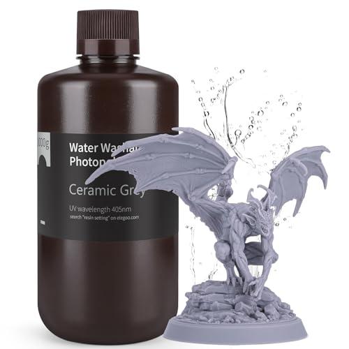 ELEGOO Resina Lavabile in Acqua Potenziata 2.0, Grigio Argilla 1000G