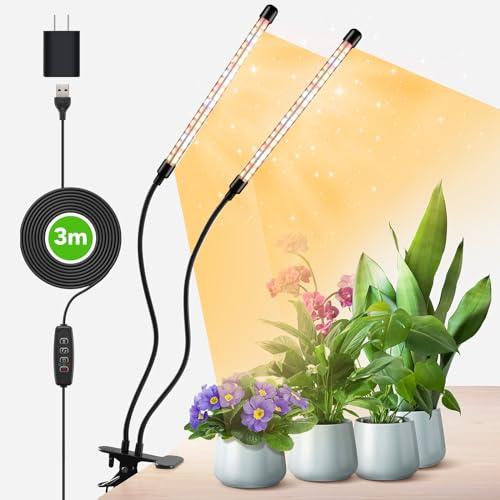 COKOLILA 2 Teste Lampada per piante LED a spettro completo con timer