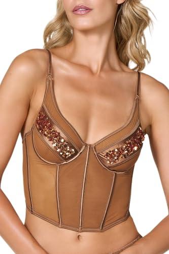 Goldenpoint Bustier Acanto Leaf: Eleganza e Supporto in Mesh Ricamato