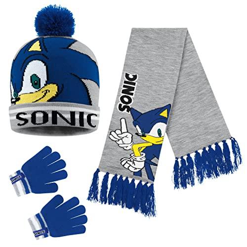 Sonic The Hedgehog Set Invernale Cappello, Sciarpa e Guanti - Multicolore (4-15 anni)