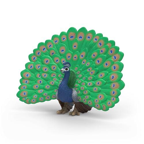 schleich FARM WORLD | Pavone 14926 | figura animali della fattoria schleich | giocattolo robusto per giocare e collezionare | regalo per ragazzi e ragazze | figura dai 3 anni | 11 x 8 x 4 cm