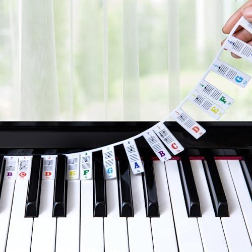 Guida Adesiva per Note Pianoforte con Tasti Colorati