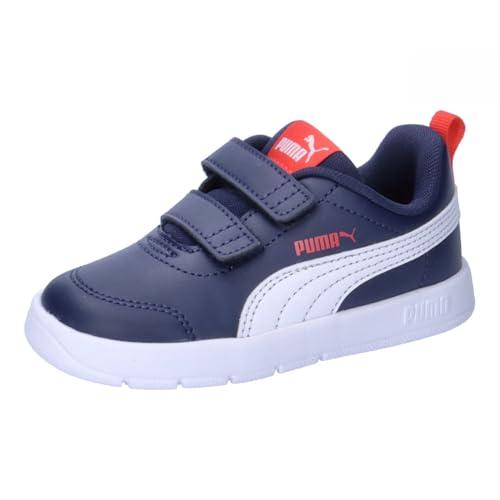 PUMA Unisex Kids COURTFLEX V3 V Inf Sneaker, Blu Navy/Bianco/Rosso