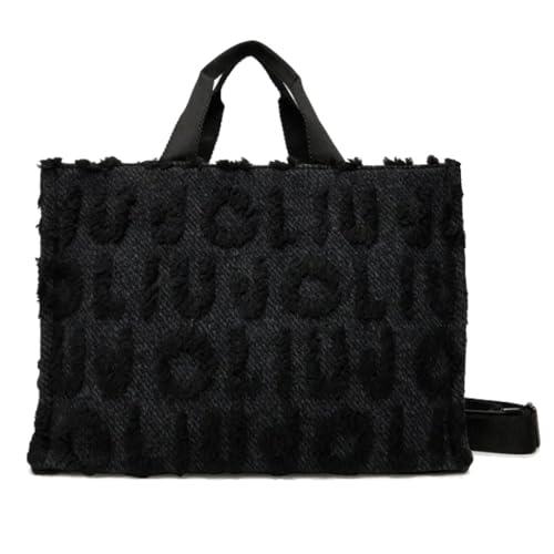 Liu Jo Jeans Shopping bag grande misto lana Black