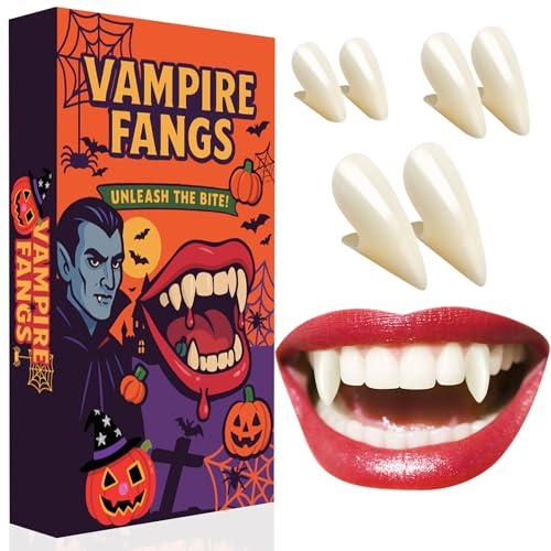 Denti da Vampiro per Halloween: Set di 3 Paia per Adulti e Bambini