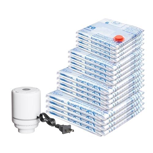 MEIQIHOME Set da 16 Sacchetti Sottovuoto con Pompa Elettrica