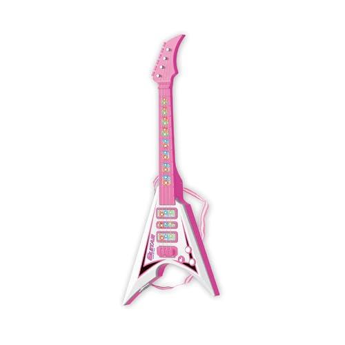 Baroni Toys Chitarra per Bambini, Rosa, con Luci e Suoni