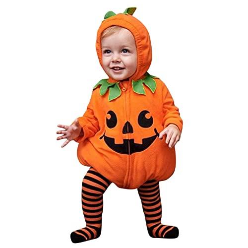 Completo Halloween Neonata/o Zucca - Costume Pagliaccetto Unisex Invernale