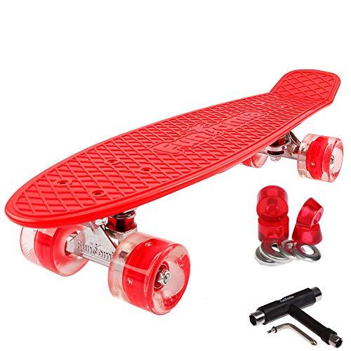 Skateboard Retro 57cm Mini Cruiser in plastica e ruote Skateboard con stile anni 70