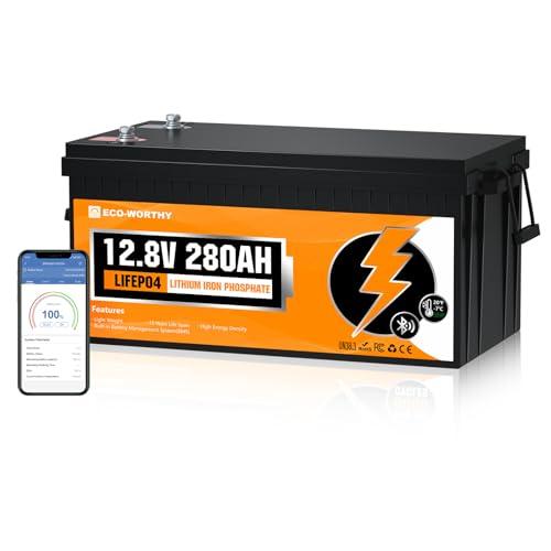 Batteria al Litio LiFePO4 12V 280Ah ECO-WORTHY con Bluetooth e Protezione BMS a Bassa Temperatura