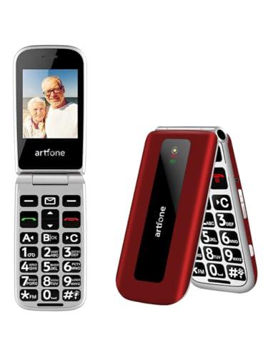 Artfone F20 Telefono Cellulare per Anziani Rosso