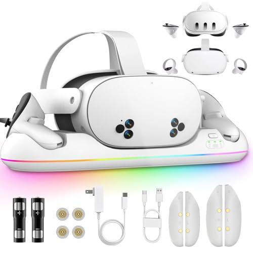 Dock di Ricarica Magnetica VR per Meta Quest 2/3/3S con RGB e Batterie
